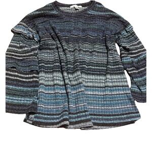 John Paul Richard Multicolored Pullover Sweater Bell Sleeves Small